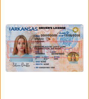 Arkansas Drivers License PSD Template front