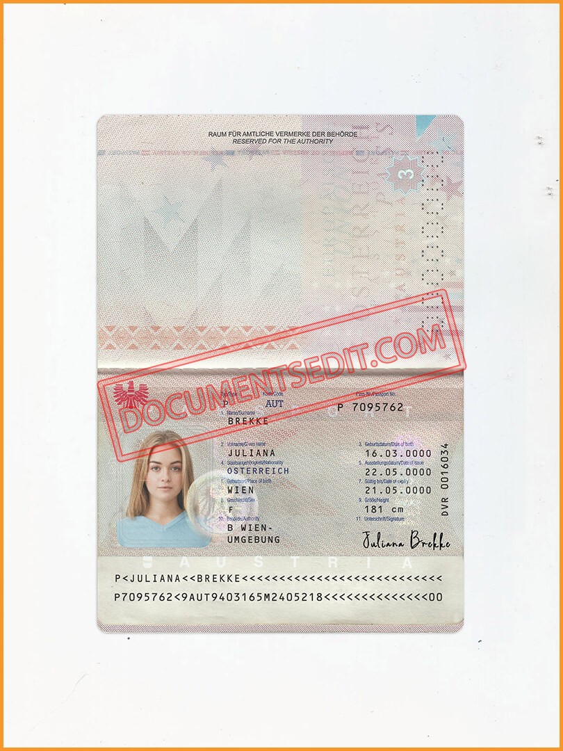 Austria Passport - Documents Edit