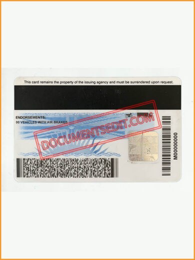 British Columbia Can Driver License Back