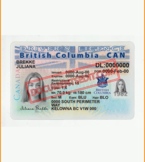 British Columbia Canada-Best Driver License  - Front