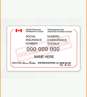 Update Canada SIN Card 2022- PSD Template