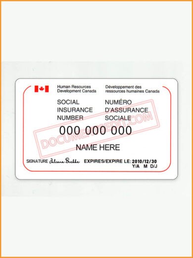 Update Canada SIN Card 2022- PSD Template