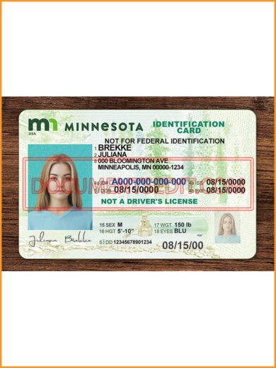 Minnesota Identification Card Front 2