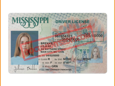 Mississippi Driver License new Template