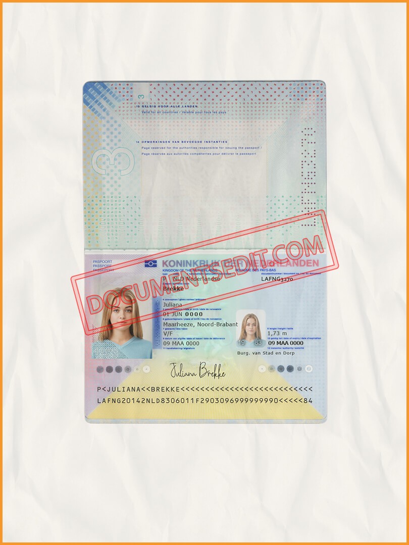 Netherland Passport (Dutch) - Documents Edit