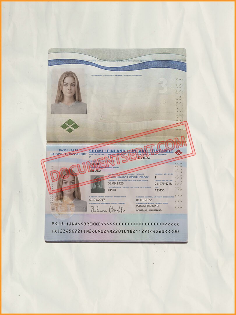 Finland Passport - PSD Template - Documents Edit