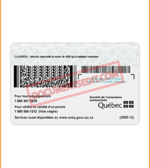 Quebec British Driver License 2022