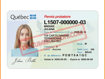 Quebec British Driver License