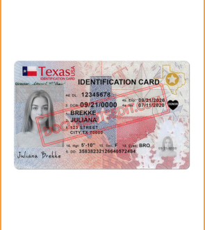 Texas Identification card PSD template