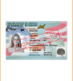 Best US Permanent Resident Card - Front Side