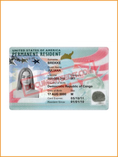 Best US Permanent Resident Card - Front Side