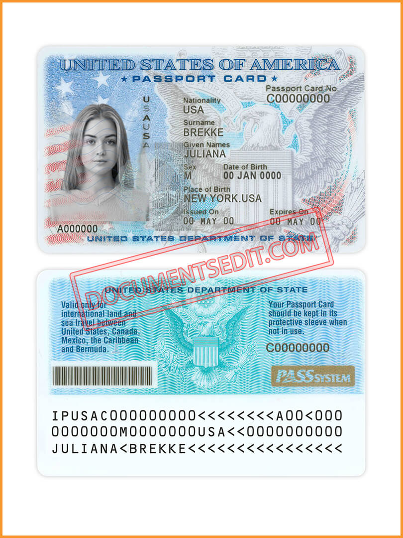 Usa Passport Card New Documents Edit