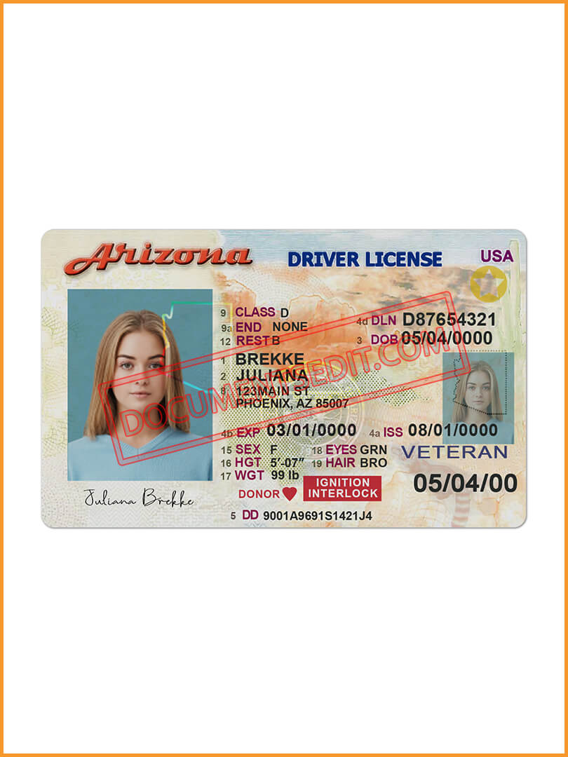 Arizona Driving License Template - Documents Edit