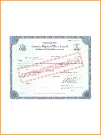 Consular Report Of Birth Abroad United States Of America 2