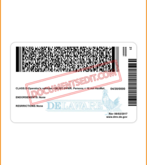 Delaware Identification Card - Back