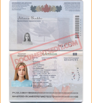 DocumentsEdit - Canada Passport Template 2