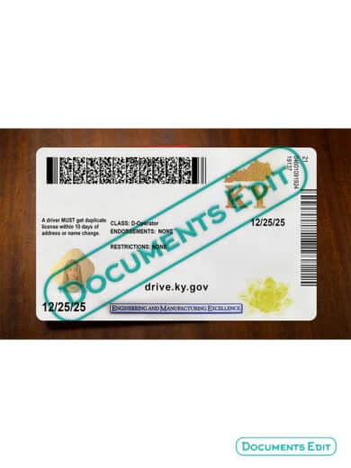 DocumentsEdit Kentucky Driver s License 2