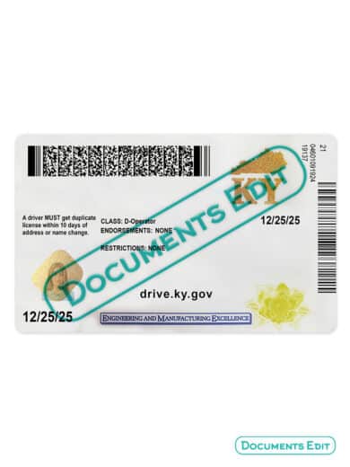 DocumentsEdit Kentucky Driver s License