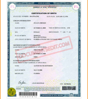 Florida Birth Certificates