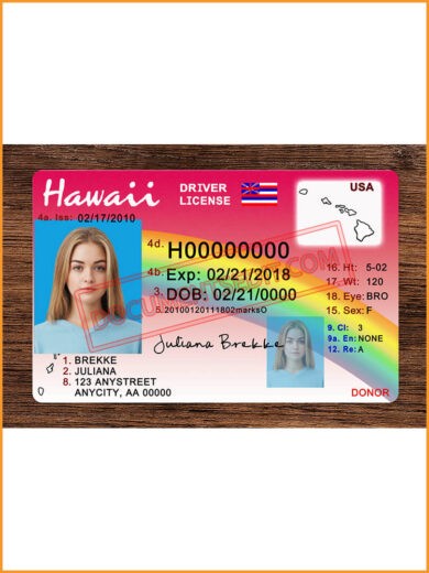 Hawaii Driver License Front 2