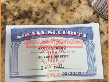 Social Security Card Front