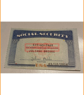 Social Security Card Template Front