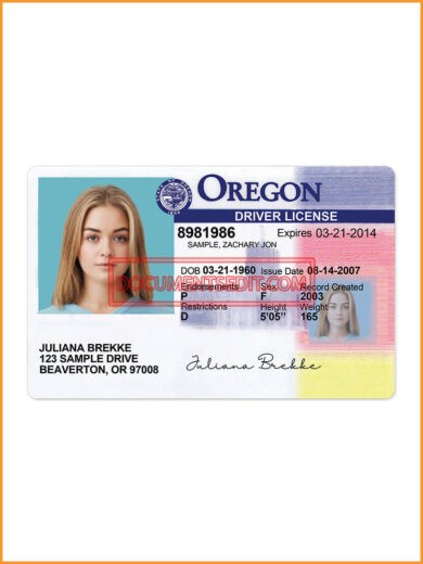Oregon Drivers License Template (V1)