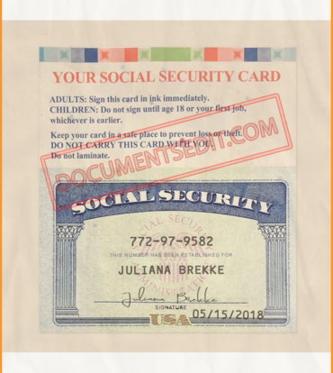 Social Security Card Front & Back 2