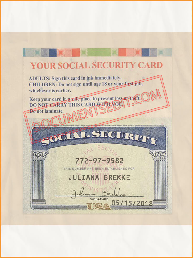 Social Security Card Template 20 Documents Edit