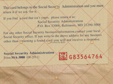 DocumentsEdit - Social Security Card Template 28 Back
