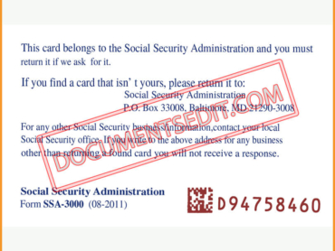 Social Security Card Template 33 back