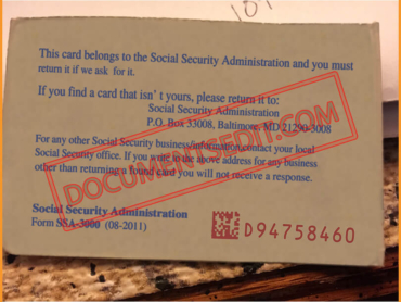 Social Security Card Template 34 back