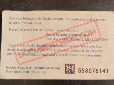 Social Security Card Template 50 b