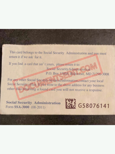 Social Security Card Template 50 b