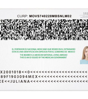 Mexico Consular ID card Template Back
