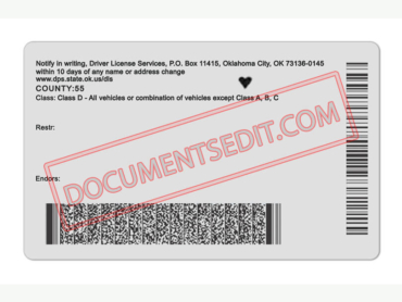 Oklahoma Driver License PSD Template File New b