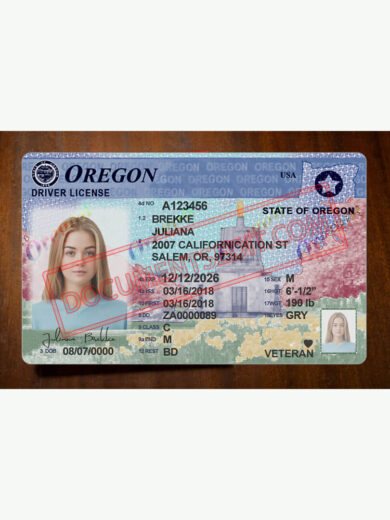 Oregon Drivers License Template (V2)