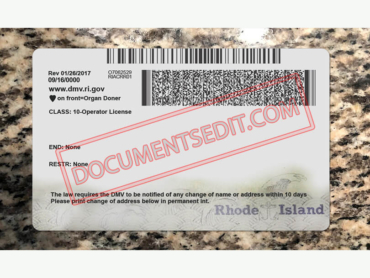 Rhode Island Driver License PSD Template New b