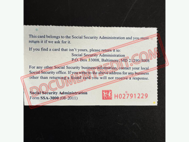 Social Security Card Template 64 b