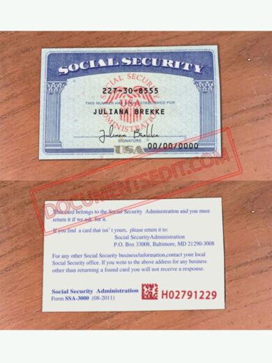 Social Security Card Template 81bb
