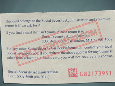 Social Security Card Template 84 b