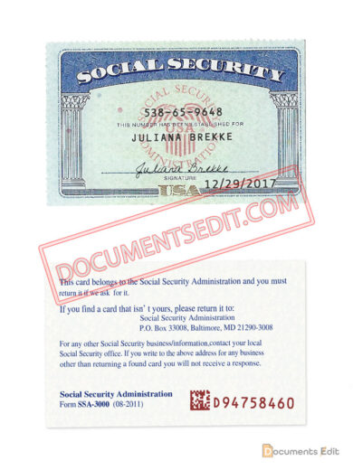 Social Security Card Template 100