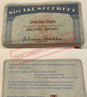Social Security Card Template 102 ff