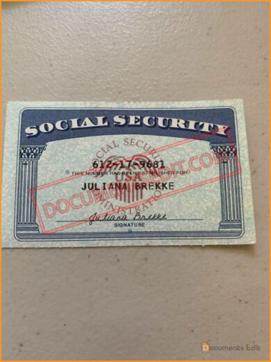 Social Security Card Template 109