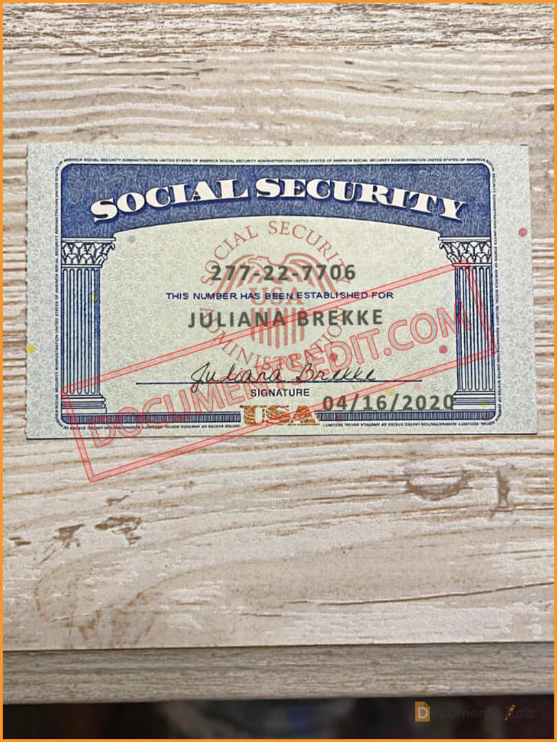 Social Security Card Template 105 Documents Edit