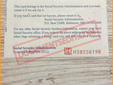 Social Security Card Template Back 105