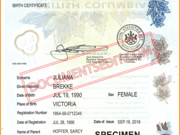 British Columbia Birth Certificate Template2