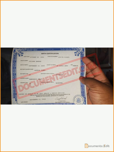 Missouri Birth Certificate 1