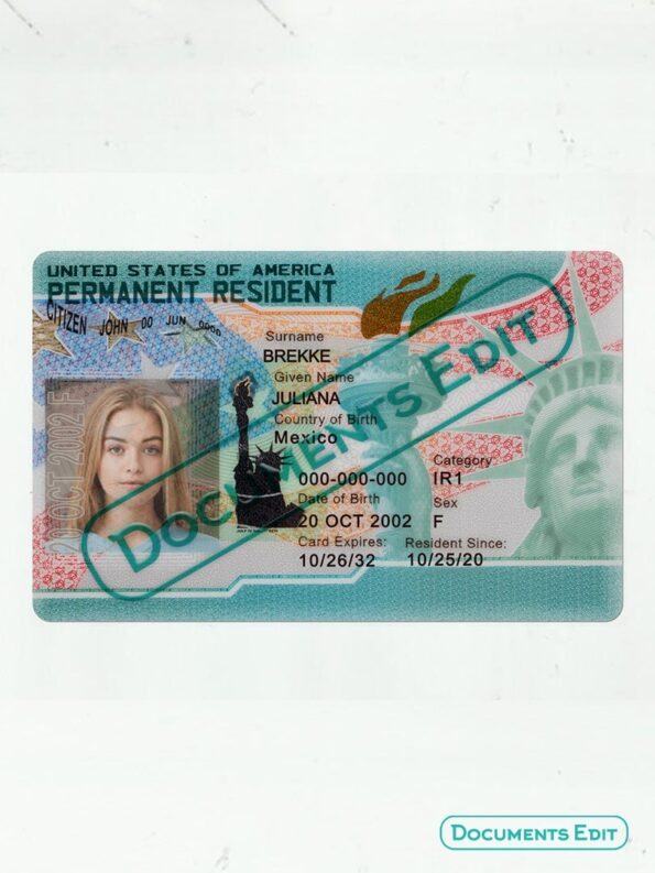 DocumentsEdit USA Permanent Resident Card PSD Template V3 3 min